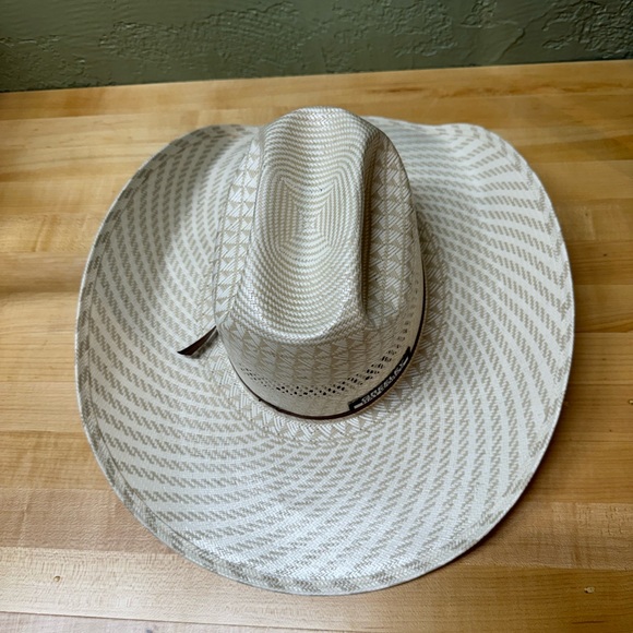 Cowboy’s Custom Greeley Hat Works Straw Rodeo American Hat Size 7 Long Oval - Picture 10 of 10
